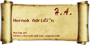 Hornok Adrián névjegykártya